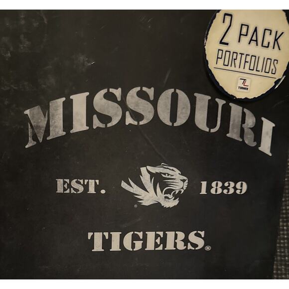 Mizzou University of Missouri Tigers Black Folders 2 pack portfolios NEW SEALED - Picture 2 of 4